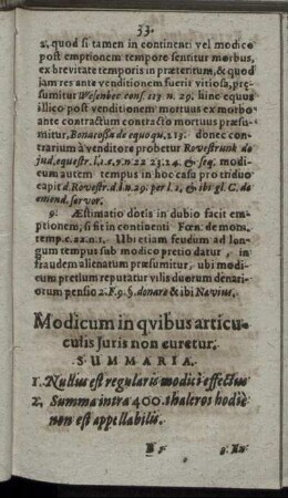 Modicum in quibus articulis Iuris non curetur. Cap. V.