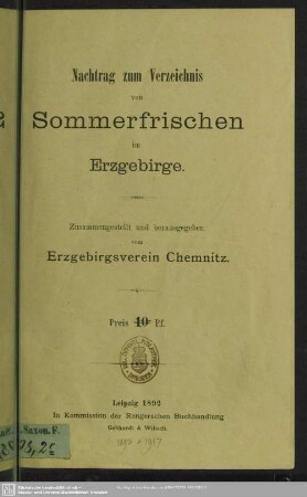 1891,Nachtr.[1]: Verzeichnis von Sommerfrischen im Erzgebirge