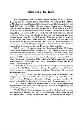 Erläuterung der Tafeln.
