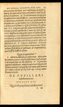 De Pupillari substitutione. Titulus XVI.