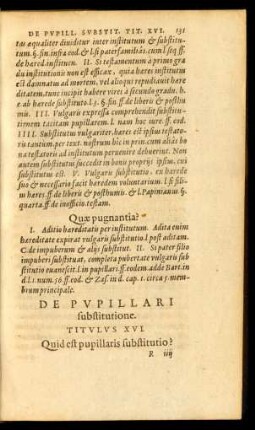 De Pupillari substitutione. Titulus XVI.
