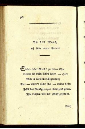 An den Mond, auf Bitte meines Bruders.