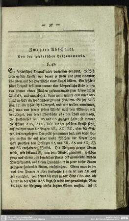 Zweyter Abschnitt. Von der sphärischen Trigonometrie