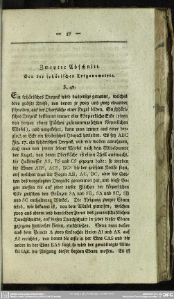 Zweyter Abschnitt. Von der sphärischen Trigonometrie