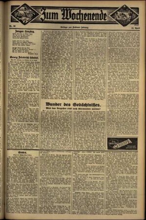 Zweite Ausgabe vom Sonntag, den 15. April 1934.