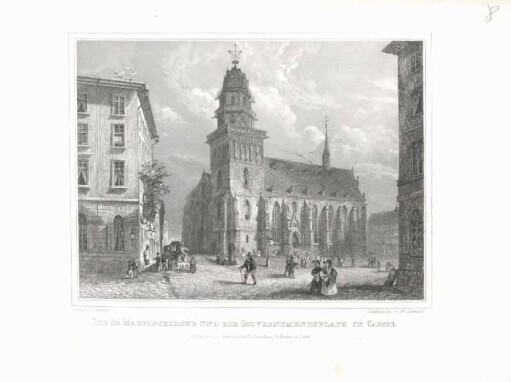 Die St. Martinskirche und der Gouvernementsplatz in Cassel.