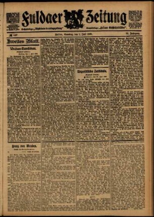 Zweite Ausgabe vom Samstag, den 01. Juli 1905.