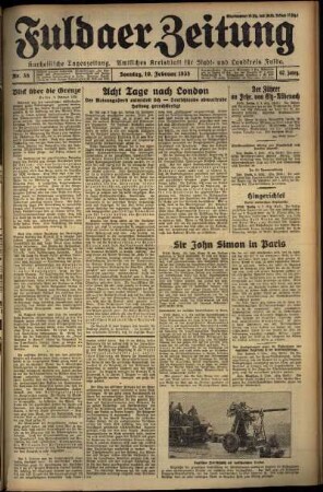 Erste Ausgabe vom Sonntag, den 10. Februar 1935.