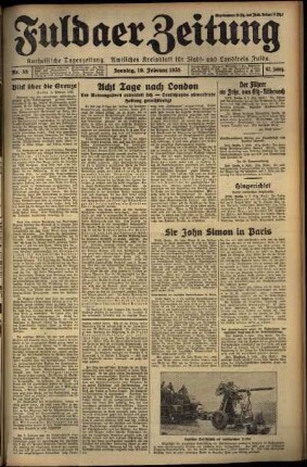 Erste Ausgabe vom Sonntag, den 10. Februar 1935.