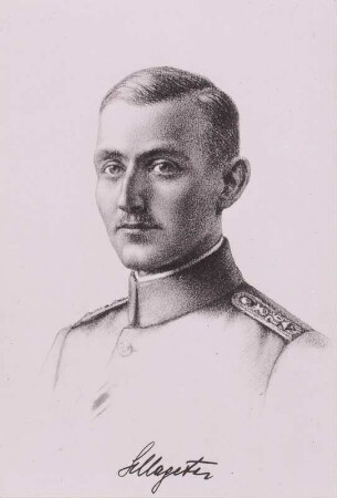 Albert Leo Schlageter in Uniform mit Ordensband des Eisernen Kreuzes II. Klasse