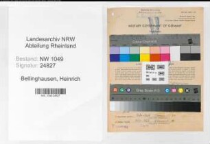 Entnazifizierung Heinrich Bellinghausen , geb. 26.02.1898 (Lokomotivfuehrer)