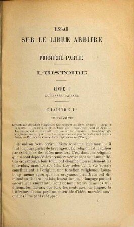 Essai sur le libre arbitre : sa théorie et son histoire