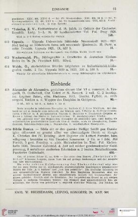 Einbände (Nr. 415 – 422)