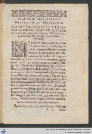 Praefatio et Dedicatio.