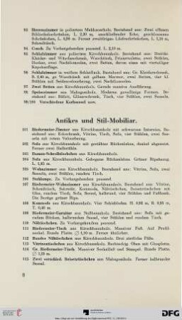 Antikes und Stil-Mobiliar (Nr. 101-248)