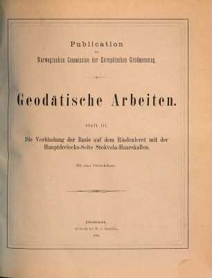 Geodätische Arbeiten. 3. 1882