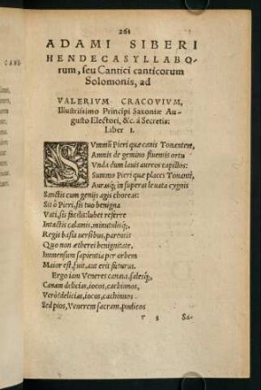 261-284, Hendecasyllaborum, seu Cantici canticorum Solominis