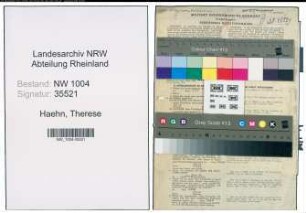 Entnazifizierung Therese Haehn , geb. 01.05.1905 ()