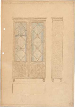 Bertsch, Karl; Möbelentwürfe - Bücherschrank (Ansichten)
