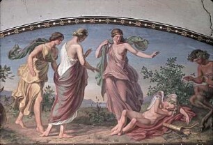 Die drei Grazien entdecken den schlafenden Amor