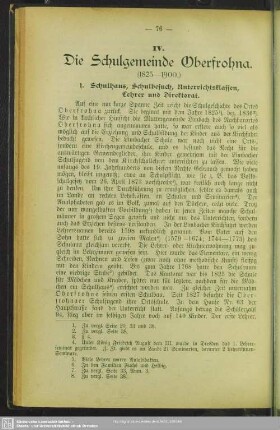 IV. Die Schulgemeinde Oberfrohna