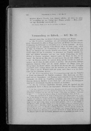 Versammlung zu Lübeck. - 1437 Mai 22.