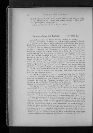 Versammlung zu Lübeck. - 1437 Mai 22.
