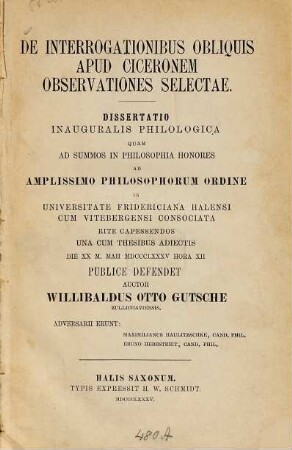 De interrogationibus obliquis apud Ciceronem observationes selectae