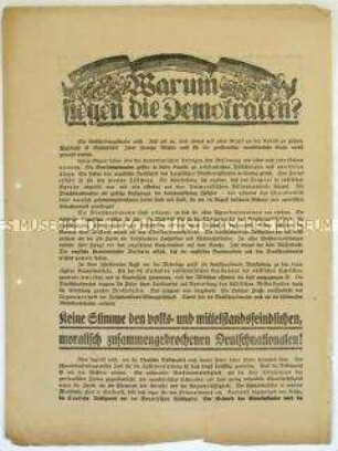 Aufruf der Deutschen Demokratischen Partei zur Reichstags- und zur preußischen Landtagswahl am 7. Dezember 1924