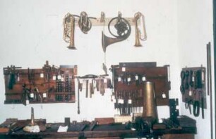 Bad Säckingen. Trompetenmuseum. Historische Blechblasinstrumentenmacher-Werkstatt