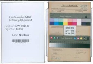 Entnazifizierung Nikolaus Lenz , geb. 11.10.1896 (Rektor)