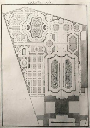 2. Entwurfsplan zum Brühlschen Garten : 2. Entwurfsplan zum Brühlschen Garten (um 1740), angeblich für Warschau