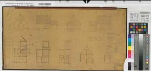 Emsdetten (Emsdetten) Einfamilienhaus Grundrisse, Ansichten, Schnitt (1930) 35 x 69 Pause Westfälische Heimstätte Dortmund Wohnungsgesellschaft Münsterland