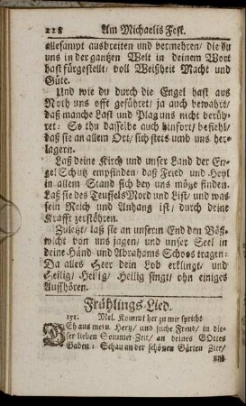 Frühlings-Lied. - Von der H. Tauffe.