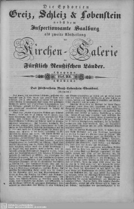 Das Fürstenthum Reuß-Lobenstein-Ebersdorf (Beschluß), Die Residenzstadt Lobenstein : 23. Lieferung