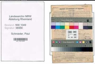 Entnazifizierung Paul Schroeder , geb. 01.05.1909 (Laborant)