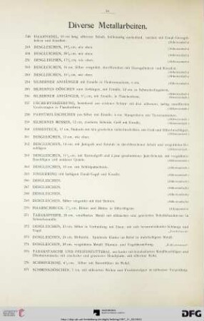 Diverse Metallarbeiten (Nr. 248-277)
