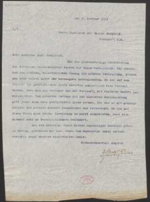Brief an Julius Burghold : 08.02.1915