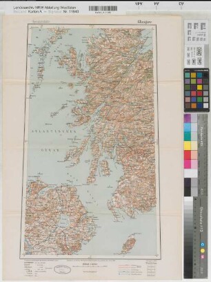 Großbritannien Operationskarte Glasgow 1915 1 : 800 000 55 x 32,5 Druck: Kartographische Abteilung des Stellvertretenden Generalstabs B Nr. 853