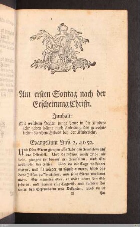 Am ersten Sonntag nach der Erscheinung Christi.