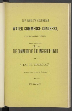 XI a. The commerce of the Mississippi River