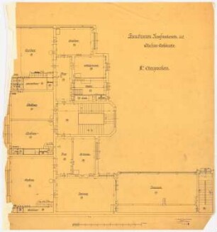 Atelier- und Wohngebäude Leonard Simion, Berlin: Ateliergebäude: Grundriss 3.Obergeschoss 1:50