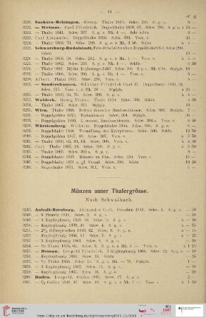 Münzen unter Thalergrösse (Nr. 3247 - 3722)