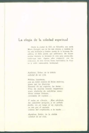 La elegia de la soledad espiritual