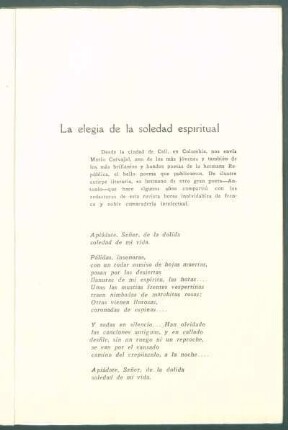 La elegia de la soledad espiritual