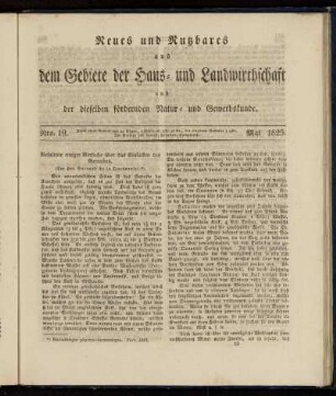 Nro. 19. Mai 1825.