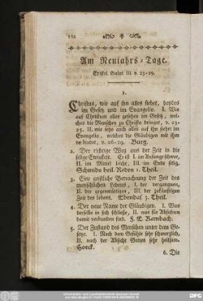 Am Neujahrs-Tage. Epistel. Galat. III. v. 23 - 29.