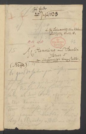 Konversationsheft 45 (zweite Novemberhälfte 1823)