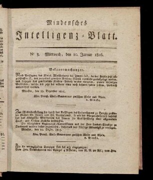Mindensches Intelligenz-Blatt