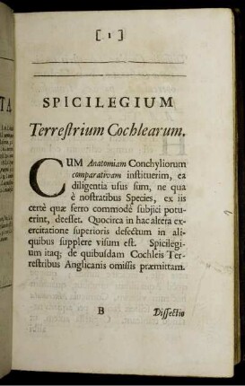 Spicilegium Terrestrium Cochlearum.